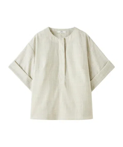 Joseph Yani Light Wool Blouse In White