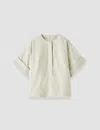Joseph Yani Light Wool Blouse In White