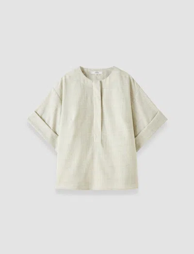 Joseph Yani Light Wool Blouse In White