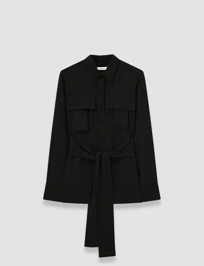 Joseph Yas Crepe De Soie Silk Shirt In Black