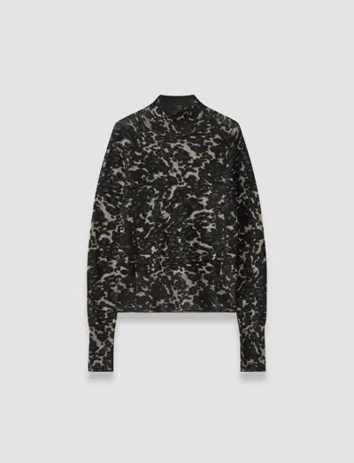 Joseph Yasmin Cashair Jacquard High Neck Jumper In Yellow