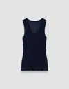 Joseph Ycaza Sheer Wool Rib Vest In Blue