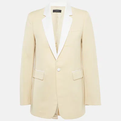 Pre-owned Joseph Yellow Cotton Tuxedo Blazer S