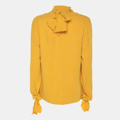 Pre-owned Joseph Yellow Crepe Todd Cady Tops S