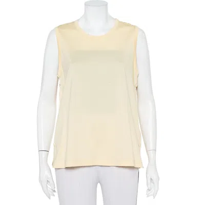 Joseph Yellow Jersey & Silk Satin Side Button Detail Tank Top