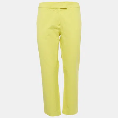 Pre-owned Joseph Yellow Stretch Gabardine Queen Pants L