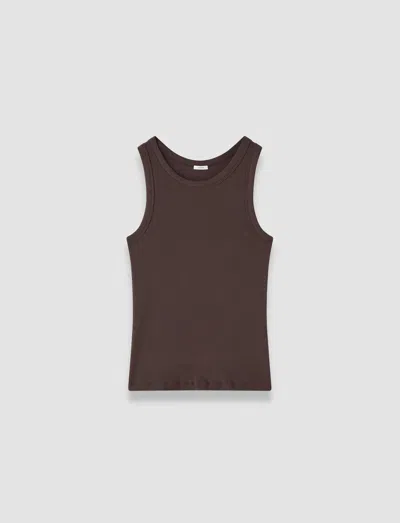 Joseph Yeux Cotton Rib Vest In Brown