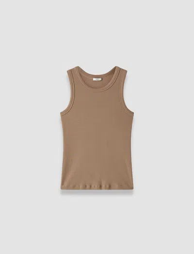 Joseph Yeux Cotton Rib Vest In Brown