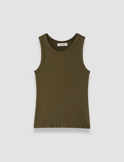 Joseph Yeux Cotton Rib Vest In Green