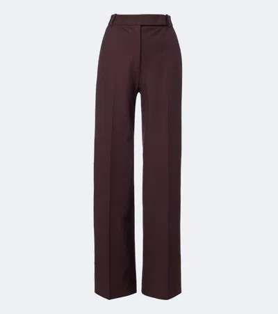 Joseph Yukio Gabardine Wide-leg Pants In Burgundy