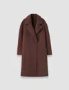 Joseph Yves Brushed Double Face Alpaca Coat In Brown