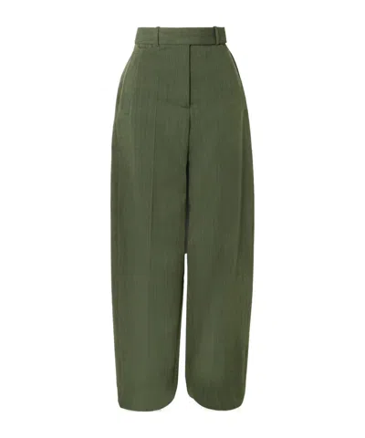 Joseph Zen Wool-twill Straight-leg Pants In Green