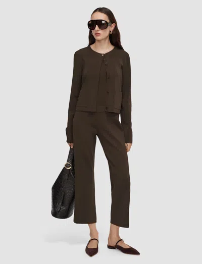 Joseph Zeta Light Viscose Knit Trousers In Brown