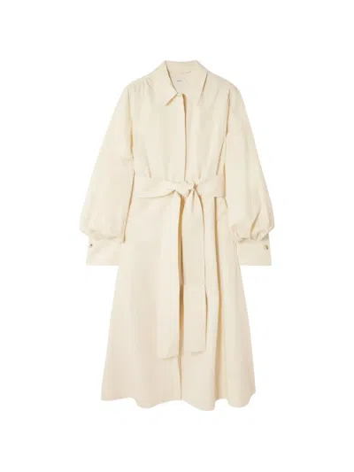 Joseph Ziane Belted Cotton And Linen-blend Midi Shirt Dress In Neutral