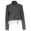 Joseph Zipped Tweed Biker Jacket In Black Linen In Black