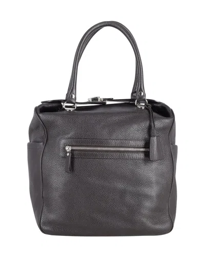 Joseph Zipper Front Handle Bag In Black Leather