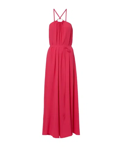 Joseph Womens Fuchsia Zuzi Halterneck Crepe Maxi Dress In Pink