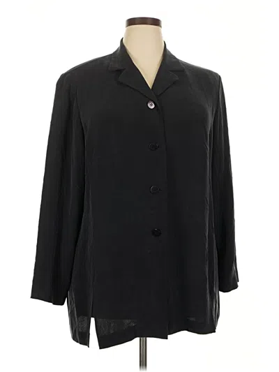 Pre-owned Josephine Chaus 3/4 Sleeve Button Down Shirt In Black