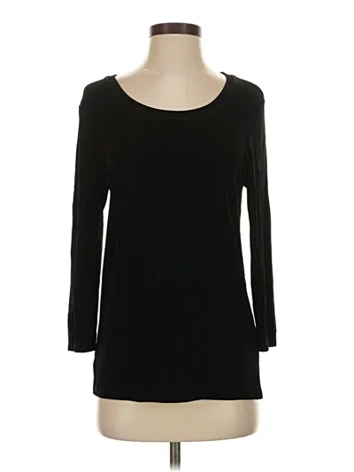 Pre-owned Josephine Chaus 3/4 Sleeve Top Black Scoop Neck Tops