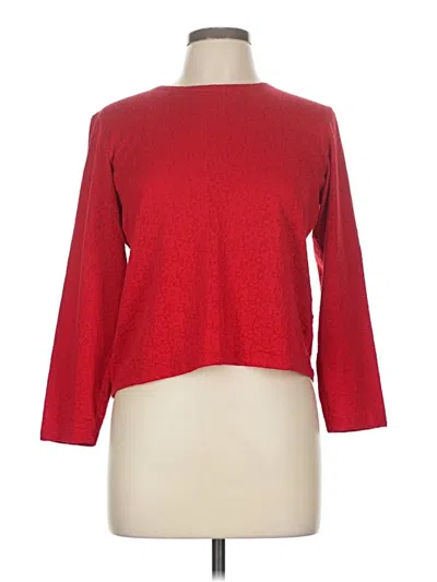 Pre-owned Josephine Chaus 3/4 Sleeve Top Red Boatneck Tops