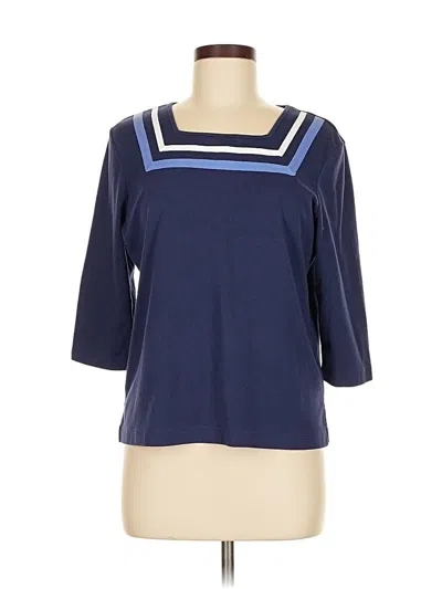 Pre-owned Josephine Chaus 3/4 Sleeve T-shirt In Blue