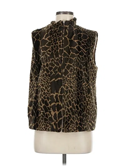 Pre-owned Josephine Chaus Faux Fur Vest In Gold