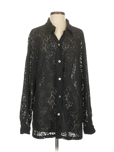 Pre-owned Josephine Chaus Long Sleeve Blouse In Black