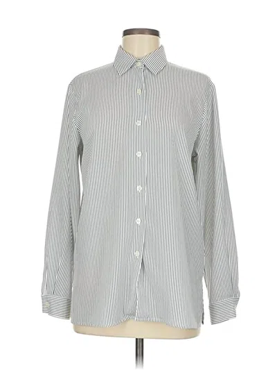 Pre-owned Josephine Chaus Long Sleeve Button Down Shirt In Black