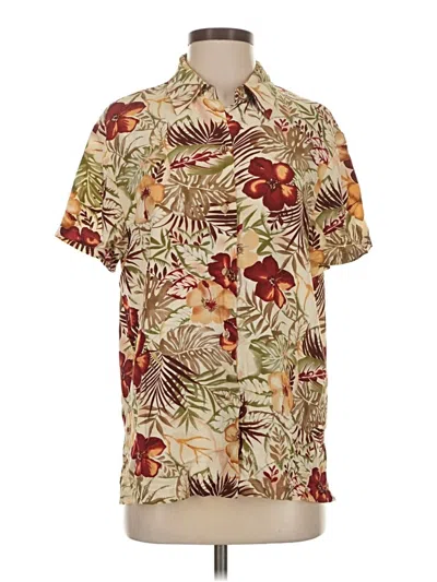 Pre-owned Josephine Chaus Short Sleeve Button Down Shirt In Brown