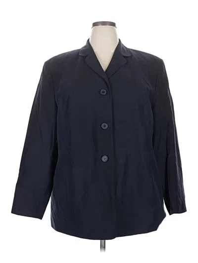 Pre-owned Josephine Chaus Silk Blazer Jacket In Blue