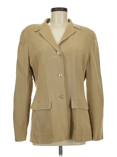 Pre-owned Josephine Chaus Silk Blazer Jacket In Tan