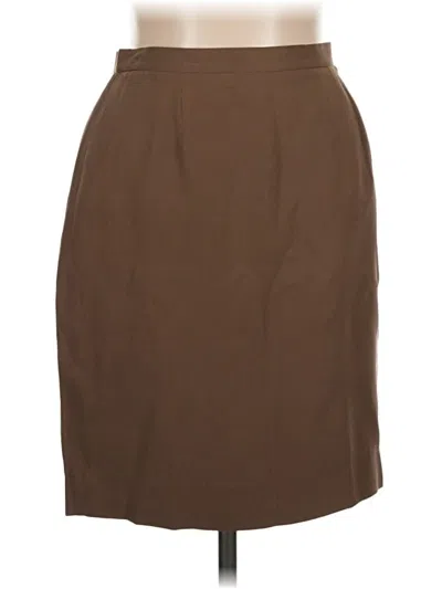 Pre-owned Josephine Chaus Silk Skirt In Brown