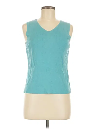 Pre-owned Josephine Chaus Sleeveless Top Teal V-neck Tops