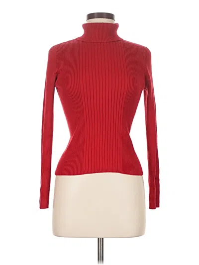 Pre-owned Josephine Chaus Turtleneck Sweater In Red