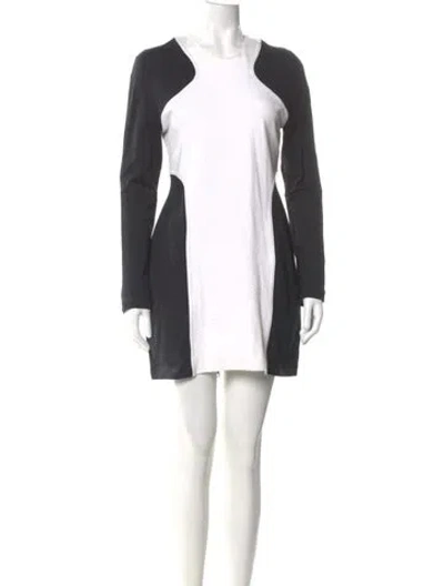 Pre-owned Josh Goot Colorblock Pattern Mini Dress In Gray