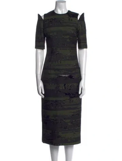 Pre-owned Josh Goot Printed Midi Length Dress W/ Tags In Black