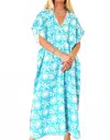Joshi Goa Caftan In Turquoise In Blue