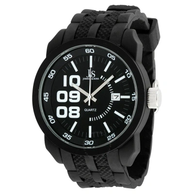 Joshua And Sons Joshua & Sons Black Dial Black Silicone Men's Watch Js63bk