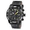 JOSHUA AND SONS JOSHUA & SONS CHRONOGRAPH BLACK DIAL BLACK LEATHER MEN'S WATCH JS60YL