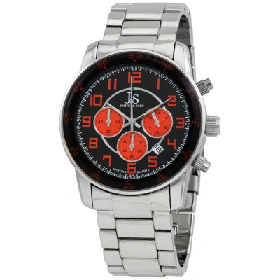 Joshua And Sons Joshua & Sons Chronograph Black Dial Silver-tone Alloy Men's Watch Js67or In Black / Brown / Silver