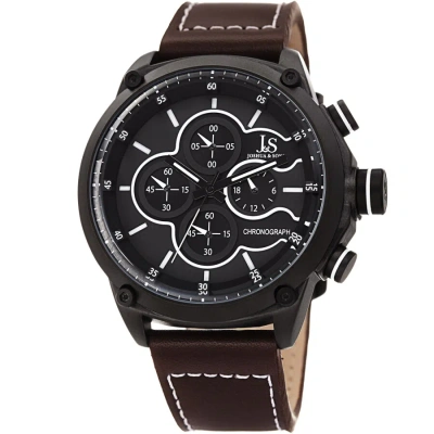 Joshua And Sons Chronograph Quartz Black Dial Men's Watch Jx133br In Brown