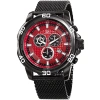 JOSHUA AND SONS JOSHUA AND SONS CHRONOGRAPH QUARTZ RED DIAL MEN'S WATCH JX123BKRD