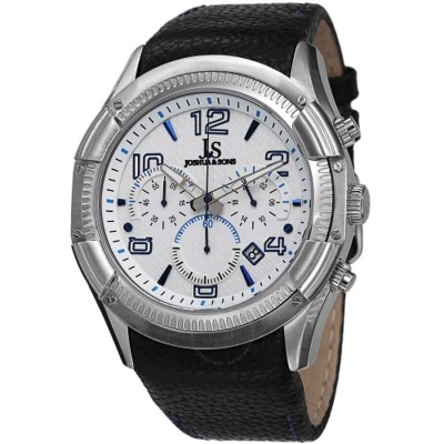Joshua And Sons Joshua & Sons Chronograph White Dial Black Leather Men's Watch Js69bu