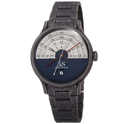 Joshua And Sons Date Blue Dial Men's Watch Jx153bkbu In Black