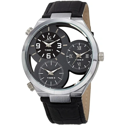 Joshua And Sons Joshua & Sons Grey See Through Dial Men's Watch Jx119gy In Black