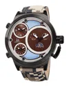 Joshua And Sons Joshua & Sons Men's Canvas Over Leather Watch