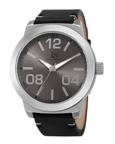 Joshua And Sons Joshua & Sons Men's Genuine Leather Watch In Gray