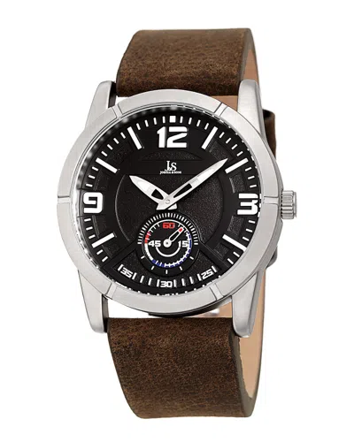 Joshua And Sons Joshua & Sons Men's Leather Watch In Brown