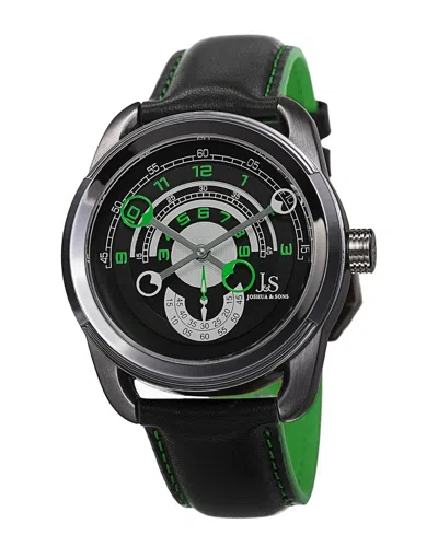 Joshua And Sons Joshua & Sons Men's Leather Watch In Black