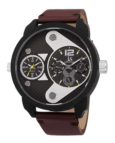 Joshua And Sons Joshua & Sons Men's Leather Watch In Brown